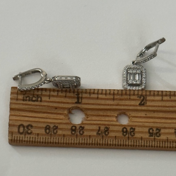 925 Silver baguette cz set trending style - Picture 6 of 13